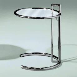 Viadurini Living Moderne Couchtische-Runder Couchtisch aus gehärtetem Glas und Stahl Made in Italy - Lennon