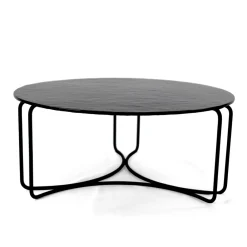 Viadurini Living Moderne Couchtische-Runder Couchtisch aus Glas mit 3-halbmondförmigem Fuß, hergestellt in Italien – Arepa