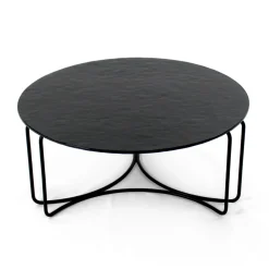 Viadurini Living Moderne Couchtische-Runder Couchtisch aus Glas mit 3-halbmondförmigem Fuß, hergestellt in Italien – Arepa