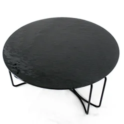 Viadurini Living Moderne Couchtische-Runder Couchtisch aus Glas mit 3-halbmondförmigem Fuß, hergestellt in Italien – Arepa