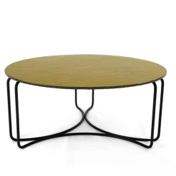 Viadurini Living Moderne Couchtische-Runder Couchtisch aus Glas mit 3-halbmondförmigem Fuß, hergestellt in Italien – Arepa