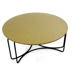 Viadurini Living Moderne Couchtische-Runder Couchtisch aus Glas mit 3-halbmondförmigem Fuß, hergestellt in Italien – Arepa