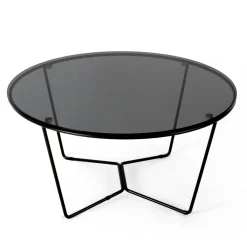 Viadurini Living Moderne Couchtische-Runder Couchtisch aus Glas und Stahl, hergestellt in Italien – Paini