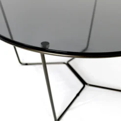 Viadurini Living Moderne Couchtische-Runder Couchtisch aus Glas und Stahl, hergestellt in Italien – Paini