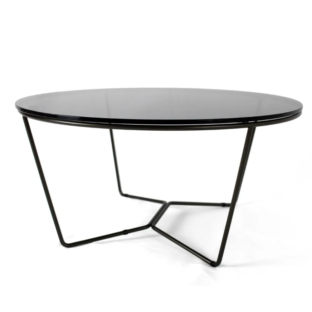 Viadurini Living Moderne Couchtische-Runder Couchtisch aus Glas und Stahl, hergestellt in Italien – Paini