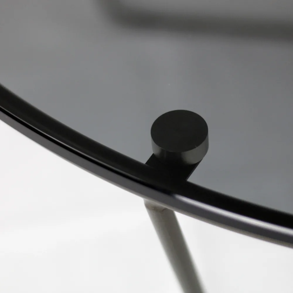 Viadurini Living Moderne Couchtische-Runder Couchtisch aus Glas und Stahl, hergestellt in Italien – Paini