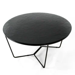 Viadurini Living Moderne Couchtische-Runder Couchtisch aus Glas und Stahl, hergestellt in Italien – Paini