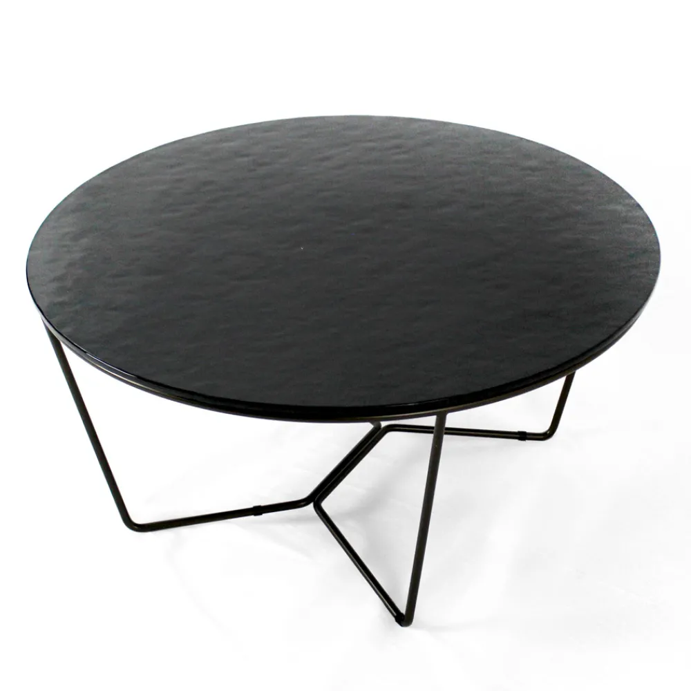 Viadurini Living Moderne Couchtische-Runder Couchtisch aus Glas und Stahl, hergestellt in Italien – Paini