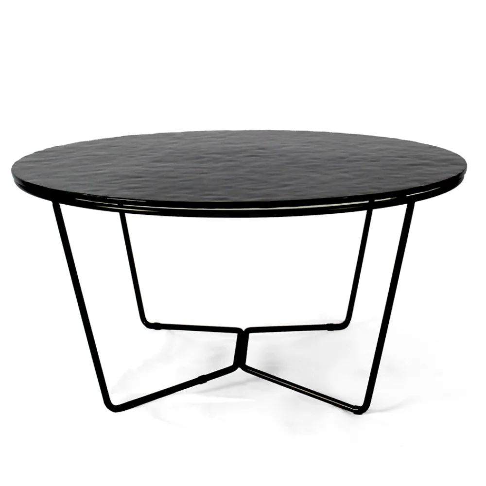 Viadurini Living Moderne Couchtische-Runder Couchtisch aus Glas und Stahl, hergestellt in Italien – Paini