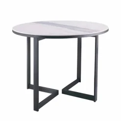 Viadurini Living Moderne Couchtische-Runder Couchtisch aus Gres und modernem Metall Made in Italy - Albert