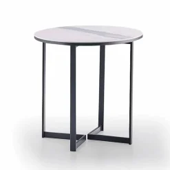 Viadurini Living Moderne Couchtische-Runder Couchtisch aus Gres und modernem Metall Made in Italy - Albert