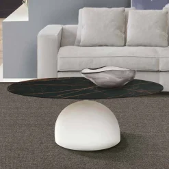 Viadurini Living Moderne Couchtische-Runder Couchtisch aus Keramik und Metall Made in Italy - Livigno