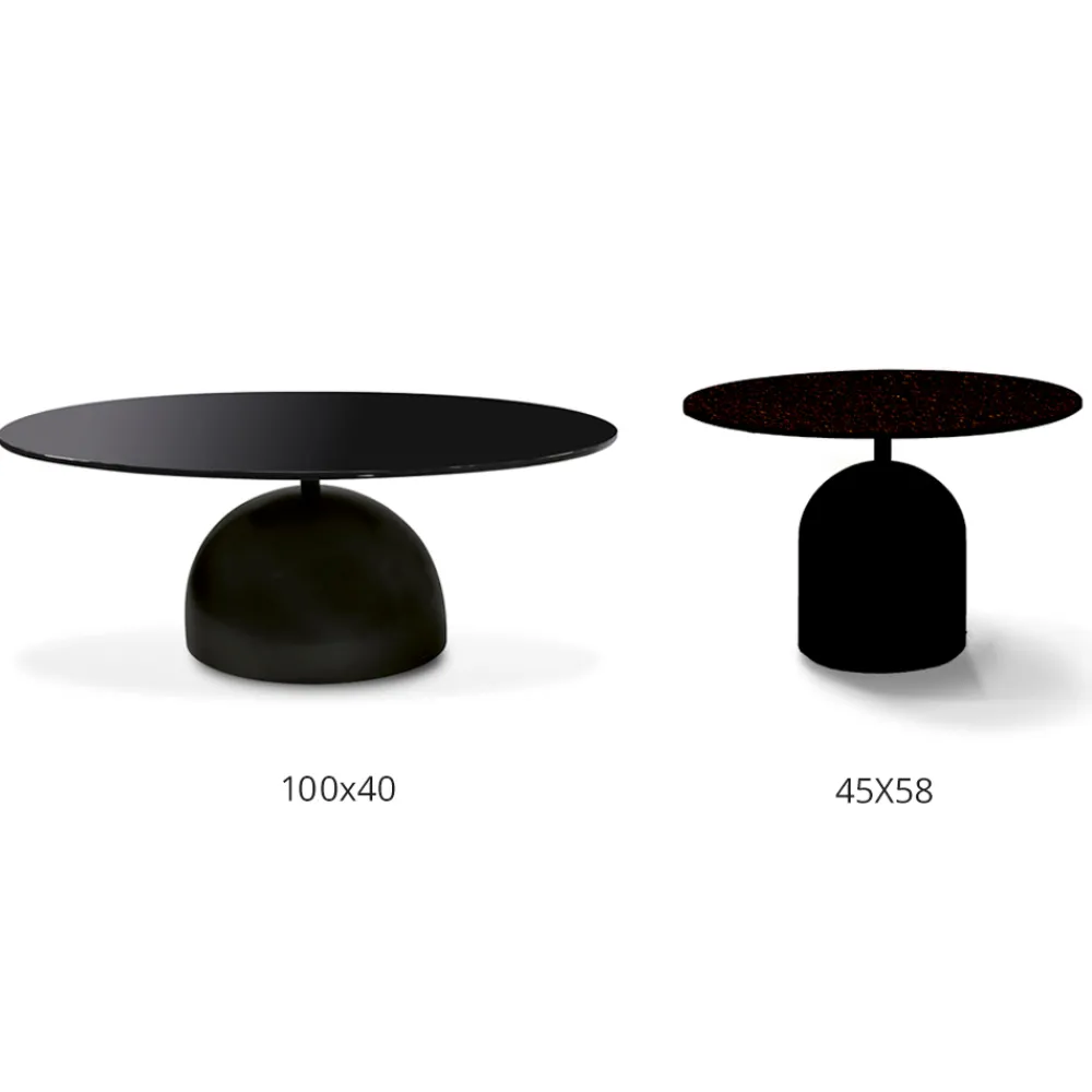 Viadurini Living Moderne Couchtische-Runder Couchtisch aus Keramik und Metall Made in Italy - Livigno