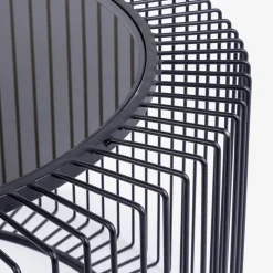 Viadurini Living Moderne Couchtische-Runder Couchtisch aus lackiertem Stahl und gehärtetem Glas - Apuleio