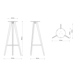Viadurini Living Runde Tische-Runder Couchtisch aus massiver Esche mit Metallbasis Made in Italy - Ulma