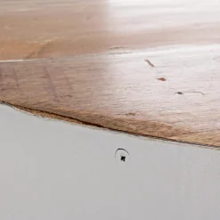 Viadurini Living Moderne Couchtische-Runder Couchtisch aus recyceltem Holz und Stahl weiß oder grau - Genoveffa