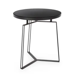 Viadurini Living Moderne Couchtische-Runder Couchtisch aus schwarzem Stahl und Glasplatte 2 Größen - Zanzino