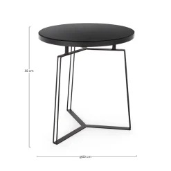 Viadurini Living Moderne Couchtische-Runder Couchtisch aus schwarzem Stahl und Glasplatte 2 Größen - Zanzino