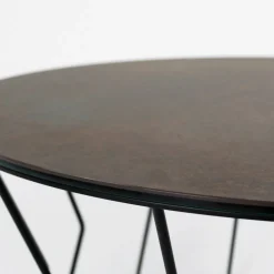 Viadurini Living Moderne Couchtische-Runder Couchtisch aus Stahl und Steingut, hergestellt in Italien – Alisea