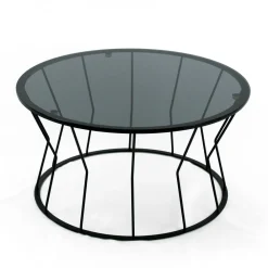 Viadurini Living Moderne Couchtische-Runder Couchtisch aus Stahl und Glas, hergestellt in Italien – Alisea