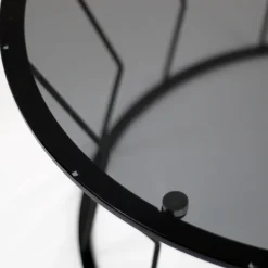 Viadurini Living Moderne Couchtische-Runder Couchtisch aus Stahl und Glas, hergestellt in Italien – Alisea