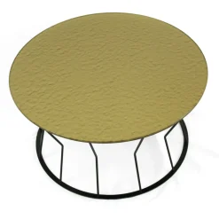 Viadurini Living Moderne Couchtische-Runder Couchtisch aus Stahl und Glas, hergestellt in Italien – Alisea