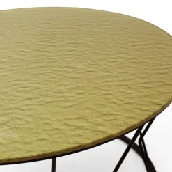 Viadurini Living Moderne Couchtische-Runder Couchtisch aus Stahl und Glas, hergestellt in Italien – Alisea