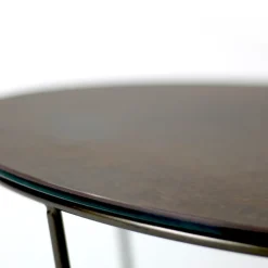 Viadurini Living Moderne Couchtische-Runder Couchtisch aus Steingut und Stahl, hergestellt in Italien – Paini