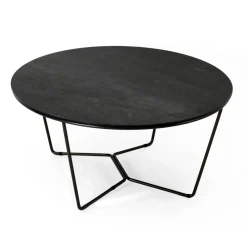 Viadurini Living Moderne Couchtische-Runder Couchtisch aus Steingut und Stahl, hergestellt in Italien – Paini