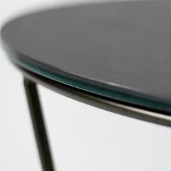 Viadurini Living Moderne Couchtische-Runder Couchtisch aus Steingut und Stahl, hergestellt in Italien – Paini