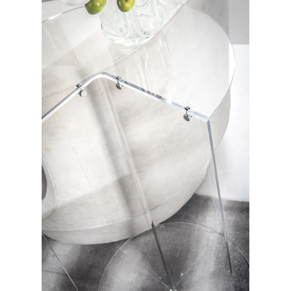 Viadurini Living Moderne Couchtische-Runder Couchtisch aus transparentem Plexiglas Made in Italy - Tabli