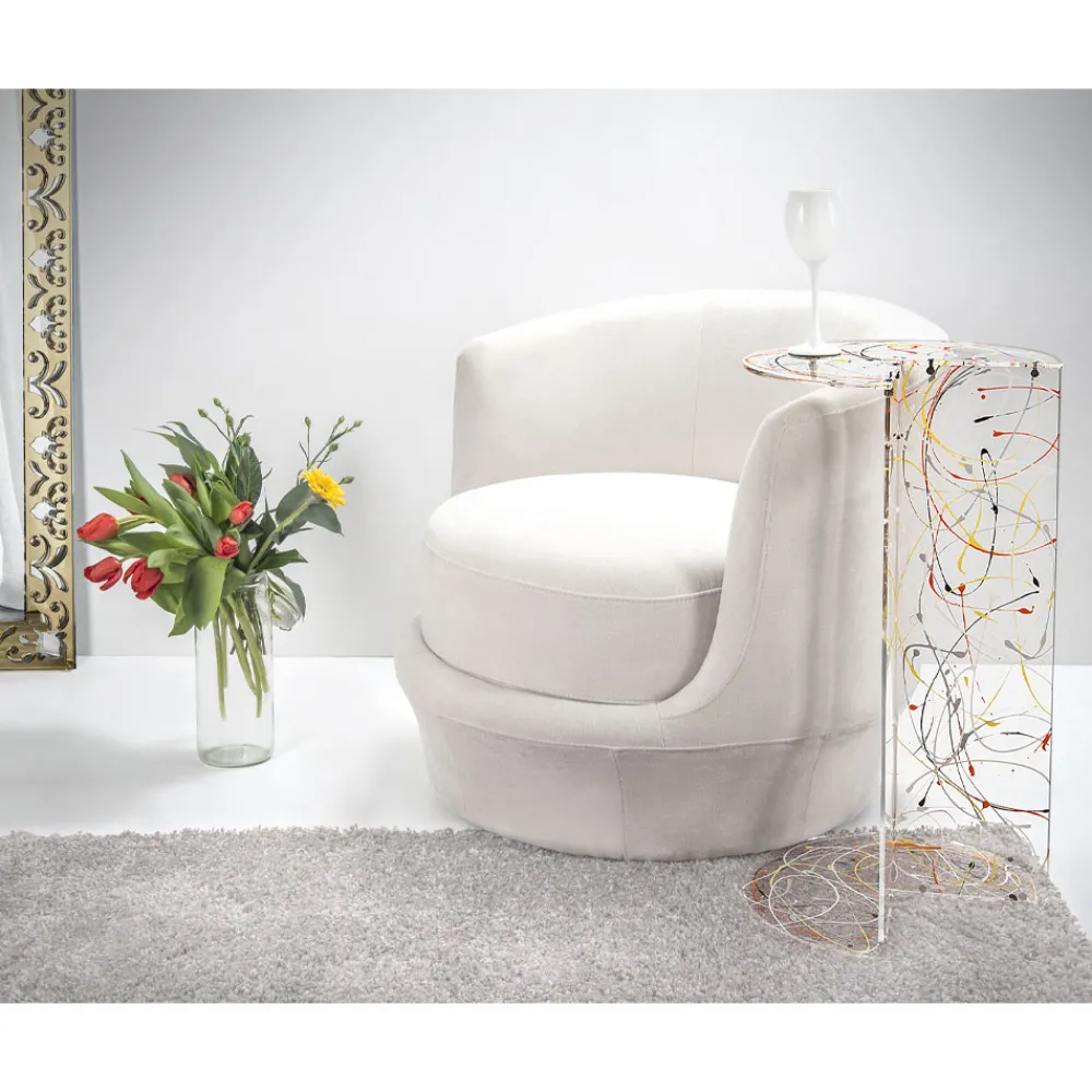 Viadurini Living Moderne Couchtische-Runder Couchtisch aus transparentem Plexiglas Made in Italy - Tabli