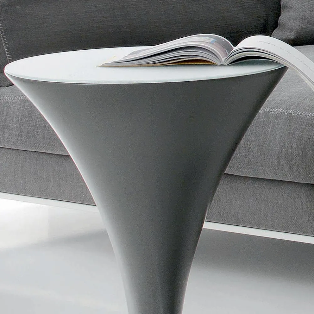 Viadurini Living Moderne Couchtische-Runder Couchtisch Bootsform aus Metall und geätztem Glas - Boarding