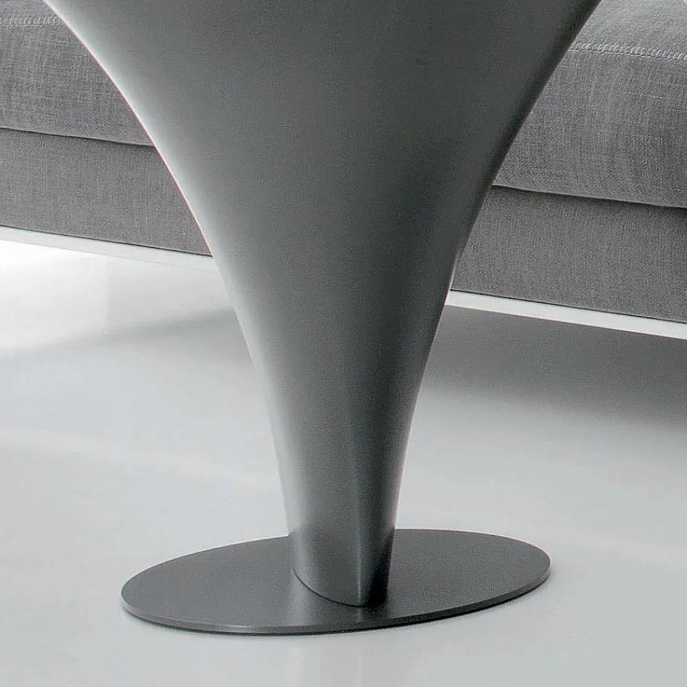 Viadurini Living Moderne Couchtische-Runder Couchtisch Bootsform aus Metall und geätztem Glas - Boarding