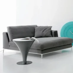 Viadurini Living Moderne Couchtische-Runder Couchtisch Bootsform aus Metall und geätztem Glas - Boarding