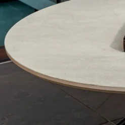 Viadurini Living Moderne Couchtische-Runder Couchtisch für Wohnzimmer aus Metall und mattem Keramiksockel - Shanghai