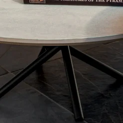 Viadurini Living Moderne Couchtische-Runder Couchtisch für Wohnzimmer aus Metall und mattem Keramiksockel - Shanghai