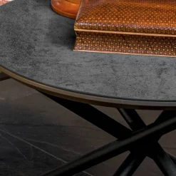 Viadurini Living Moderne Couchtische-Runder Couchtisch für Wohnzimmer aus Metall und mattem Keramiksockel - Shanghai