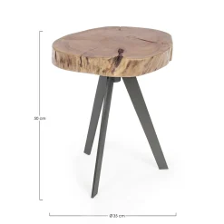 Viadurini Living Moderne Couchtische-Runder Couchtisch in Stamm aus Holz und Stahl Homemotion - Tancredi