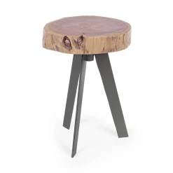 Viadurini Living Moderne Couchtische-Runder Couchtisch in Stamm aus Holz und Stahl Homemotion - Tancredi