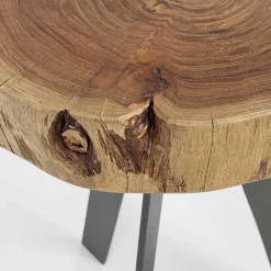 Viadurini Living Moderne Couchtische-Runder Couchtisch in Stamm aus Holz und Stahl Homemotion - Tancredi