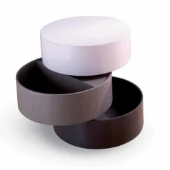 Viadurini Living Moderne Couchtische-Runder Couchtisch mit drehbaren Regalen und Behältern aus MDF - Pitty