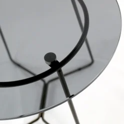 Viadurini Living Moderne Couchtische-Runder Couchtisch mit Glasplatte, hergestellt in Italien – Paini