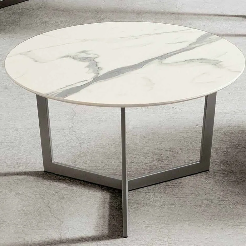 Viadurini Living Moderne Couchtische-Runder Couchtisch mit HPL-Platte Made in Italy - Mina