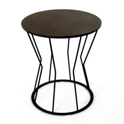 Viadurini Living Moderne Couchtische-Runder Couchtisch mit Stahlgestell und Steinzeugplatte, hergestellt in Italien – Alisea