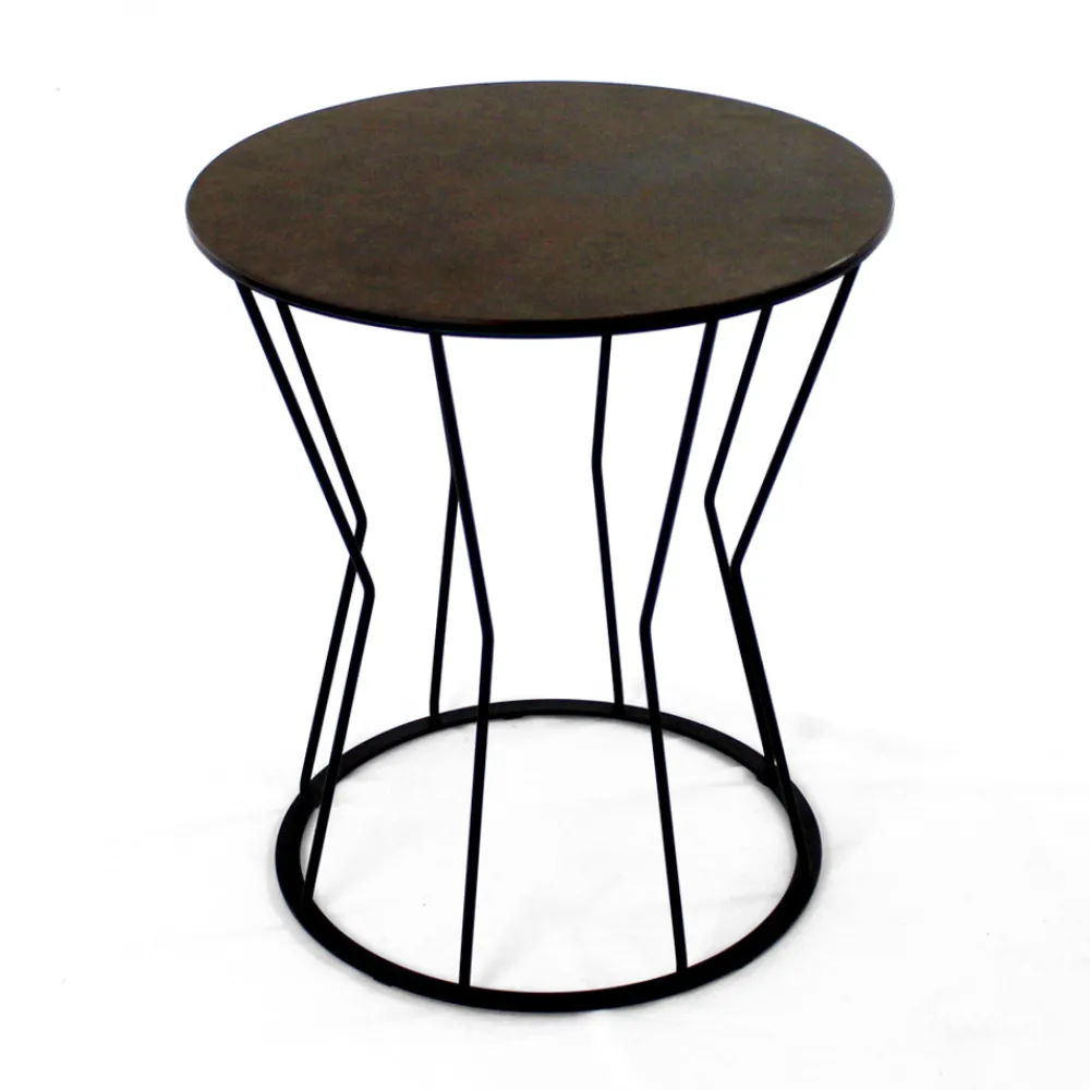 Viadurini Living Moderne Couchtische-Runder Couchtisch mit Stahlgestell und Steinzeugplatte, hergestellt in Italien – Alisea