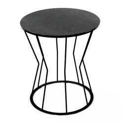 Viadurini Living Moderne Couchtische-Runder Couchtisch mit Stahlgestell und Steinzeugplatte, hergestellt in Italien – Alisea