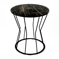 Viadurini Living Moderne Couchtische-Runder Couchtisch mit Stahlgestell und Steinzeugplatte, hergestellt in Italien – Alisea