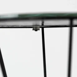 Viadurini Living Moderne Couchtische-Runder Couchtisch mit Stahlfuß und Glasplatte, hergestellt in Italien – Alisea