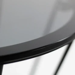 Viadurini Living Moderne Couchtische-Runder Couchtisch mit Stahlfuß und Glasplatte, hergestellt in Italien – Alisea